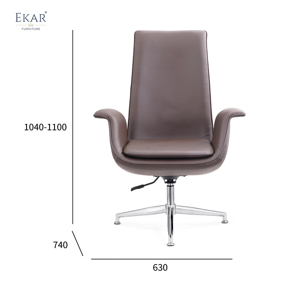 Premium Top-Grain Leather Armrest Office Chair for Professionals supplier