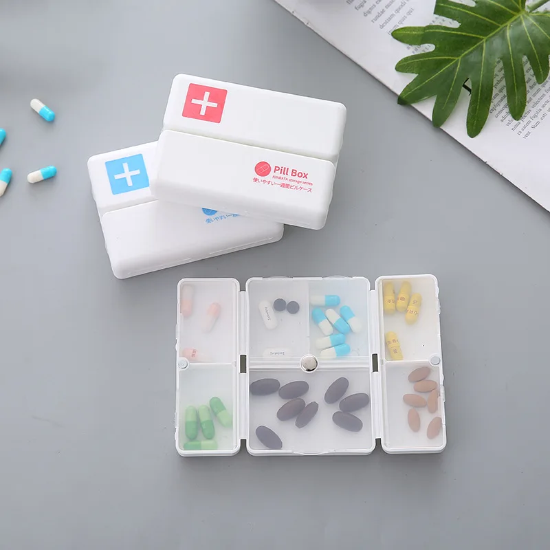 Mini Medicine Box 3 Compartment Pill Storage Box Large Capacity Portable Sealing Case