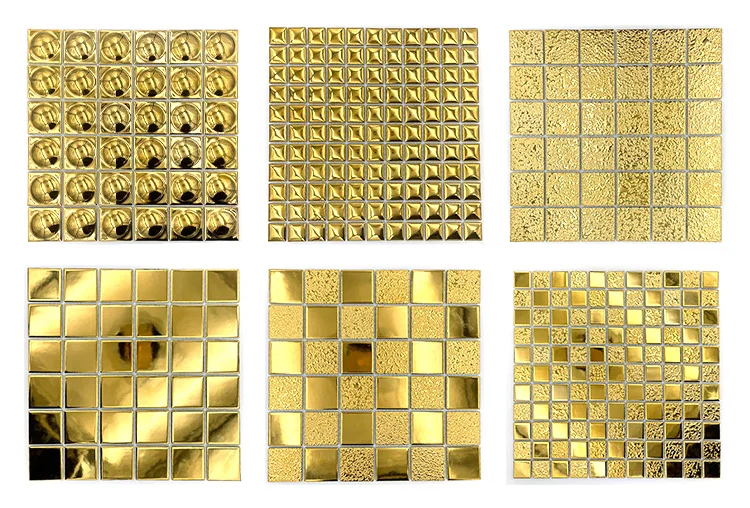 Hot Selling Luxury Gold Mosaic Wall Tile Backsplash Ceramic Mosaic Tile supplier