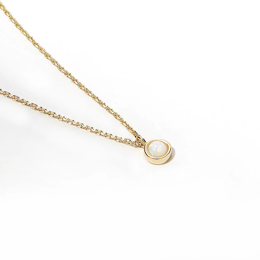 Popular Jewelry S925 Sterling Silver Light Luxury Opal Necklace For