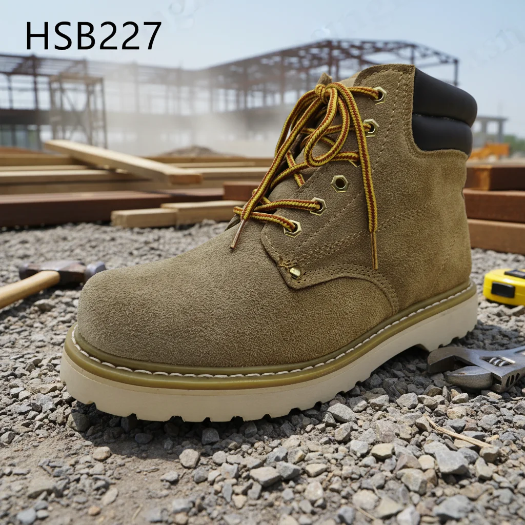 HY,worksite-ready Anti-shock Three-layer EVA+Goodyear Rubber Sole Wrok Boots Machine Production Anti-grease Safety Shoes HSB227