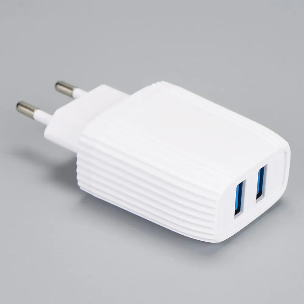 EU/Europe Plug 2 USB-A White Travel/Wall charger 110V-230V 2132