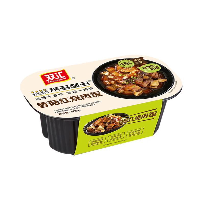 Wholesale super rice food Braised Pork with Mushrooms self heating rice meal insulated instant rice