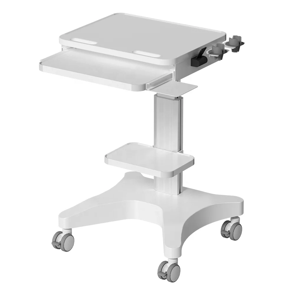 Modern Serving Aluminum Hospital Furniture Medical Cart Computer Laptop Tablet B-ultrasound With High-end Silent