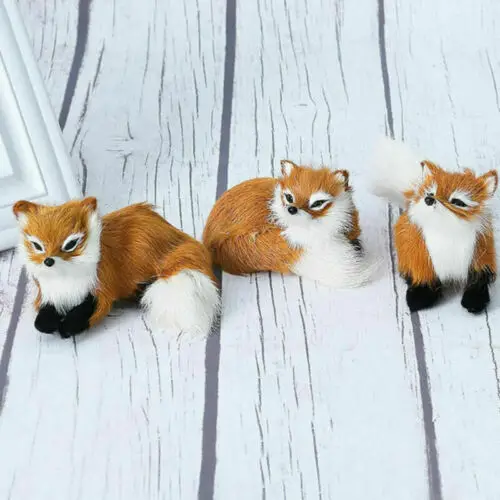 かわいいリアルなキツネぬいぐるみキッズ家の装飾ギフト庭に座っ