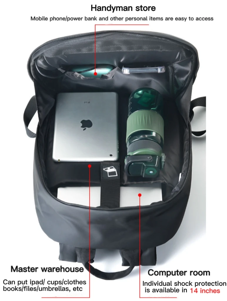 Modern Backpack with LED Sensor Light Message Display