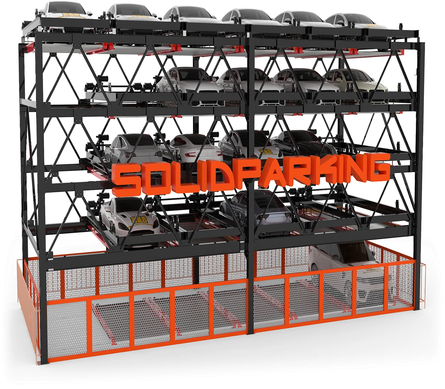 Low Price 2-Floor Four-Post Puzzle Parking System for Car Storage Project