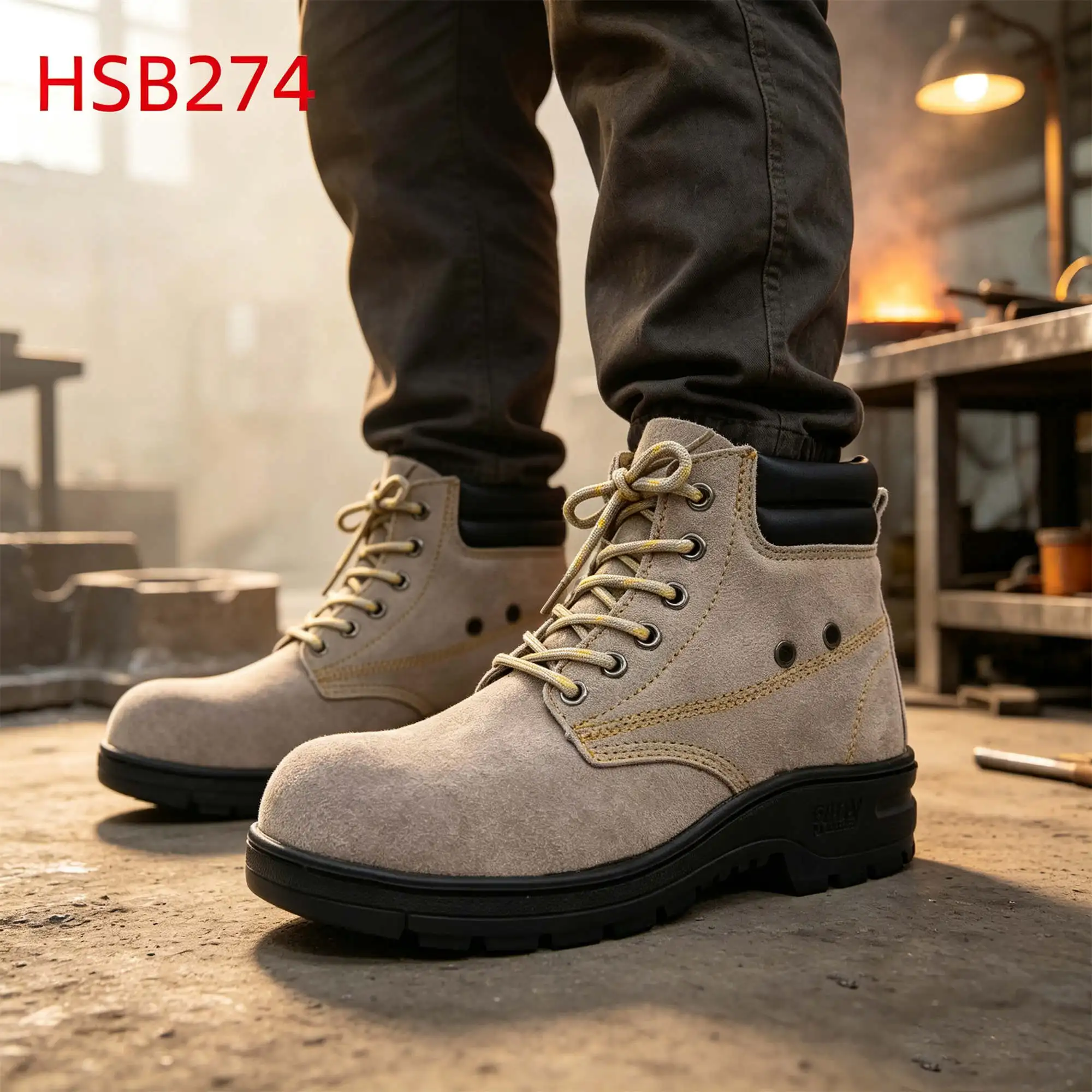 ZYF,Manual Labor Flame Retardant Safety Shoes with Steel Toe&midsole Gravel Factory Anti-puncture Hua Singh Work Boots HSB274