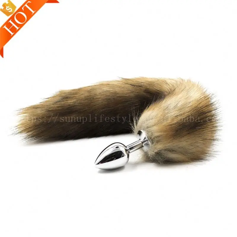 men electric prostate massager with cat fox horse tail anal butt