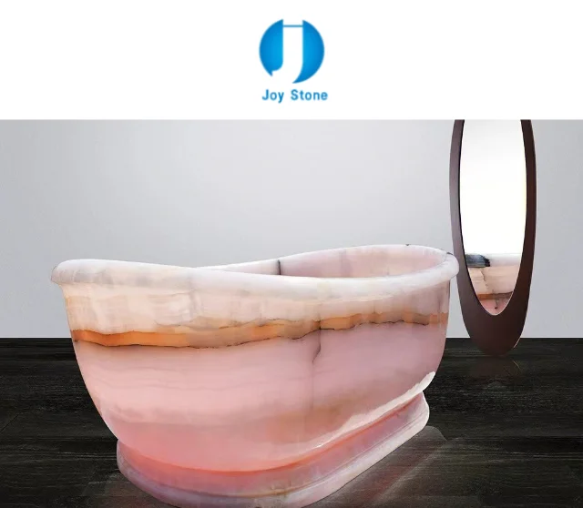 Customize Natural Jade Bath Tub Luxury Pink Onyx Marble Bathtub - Buy ...