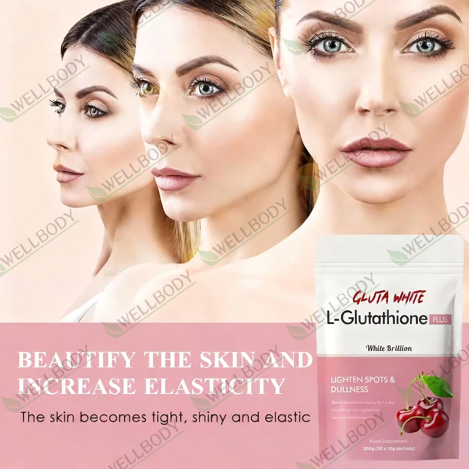 glutathione powder skin lightening Wellbody High Purity L-glutathione Whitening L-glutathione Cosmetic Grade L-glutathione Powder L-Glutathion 500mg - 100 heavy metal detox Packaging:30 mL Silver Airless Bottle