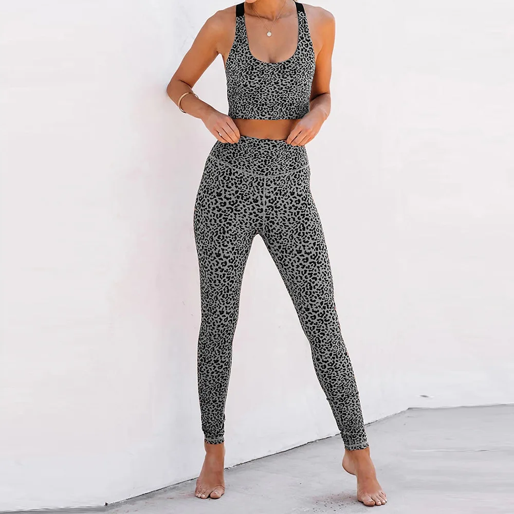 leopard print workout set