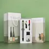 Stylo plume gris + accessoires plume dissimulée