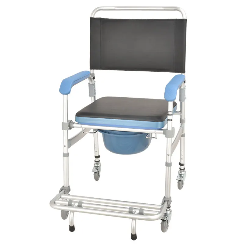 height adjustable wheeled commode