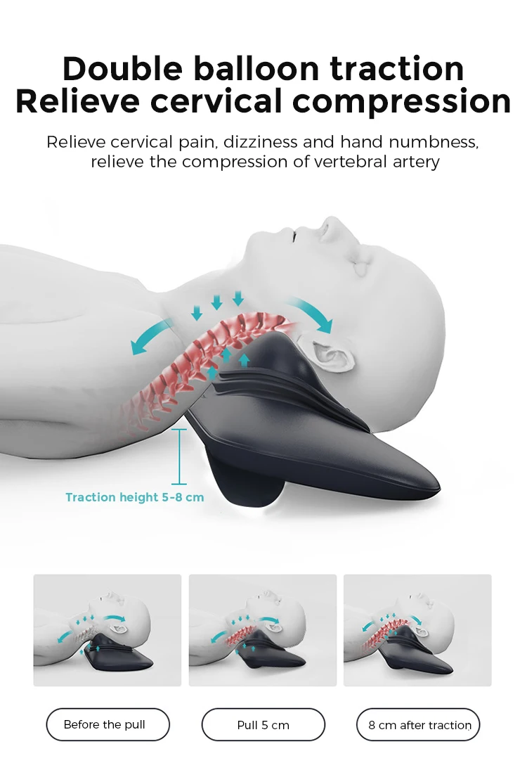 Inflatable Cervical Traction Device Ems Infrared Heating Therapy Neck
