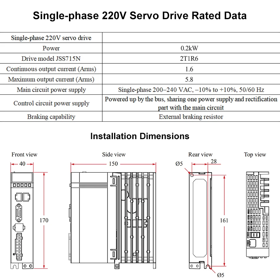 High-Speed 220V EtherCAT AC Servo Motor Single-Phase 3000rpm 200W with Waterproof Servo Drive Kit for Automation Industry
