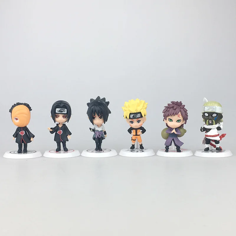 Wholesale high quality 6 style anime Narutos pvc action model figure toys Narutos action figure