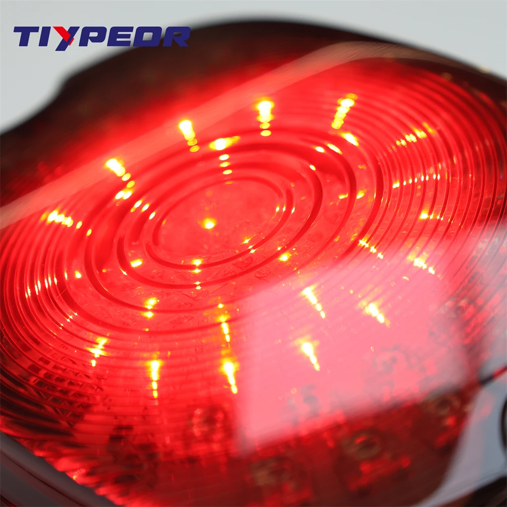 TIYPEOR LED Tail Light Brake Turn Signal Rear Profile Motorcycle Compatible for Sportster XL883L Touring Road King manufacture