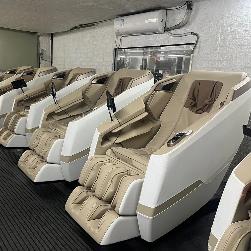 Beste Ledersessel mit 4D SL-Track-Massagefunktion, beste Schwerelosigkeits-Fuß- und Sessel-Elektromassage, hochwertiges Produkt, elektrischer Ganzkörpermassagesessel