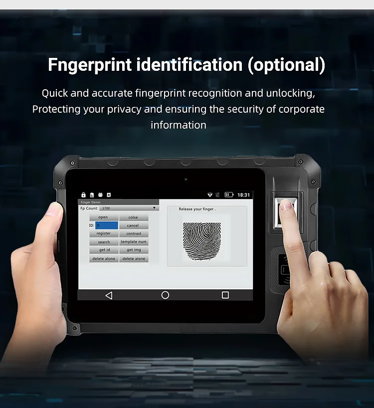 IP65 8inch Industrial Rugged Android Tablet with Barcode Scanner