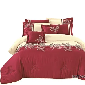 KOSMOS Bedding Embroidery Microfiber king Pacthework Comforter Set