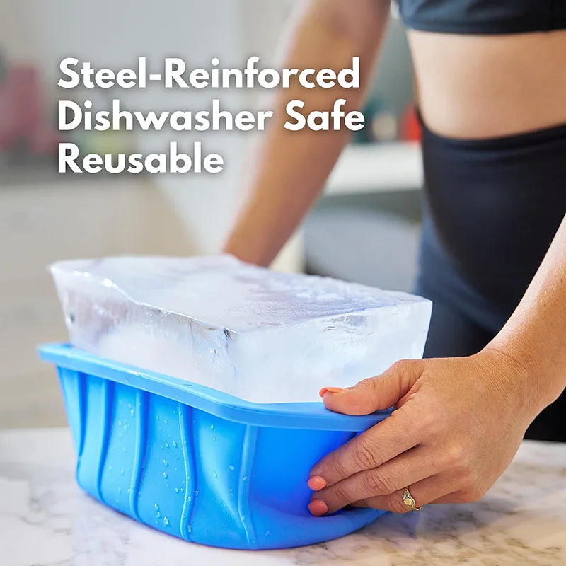 Non Stick Extra Large Ice Block Mold Reusable Steel Reinforced Silicone
