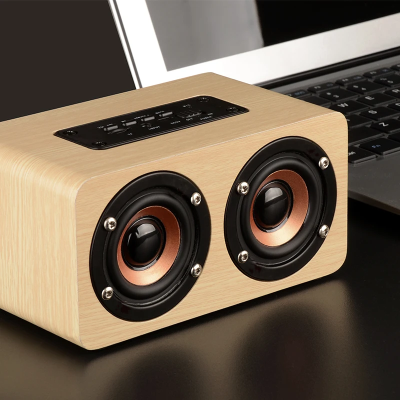 Customizable 5w Wireless Wooden Speakers With Super Bass Sound