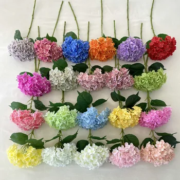 Artificial White Hydrangea Natural Lifelike Real Touch Faux Large Royal Hydrangea for Home Party Outdoor Wedding Decor Table