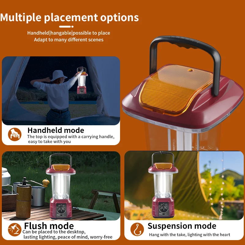 SUNCA SF-928AL Multi-function Rechargeable Emergency Lamp Portable Hand - Held Lantern Stand Outdoor Emergency Lamp