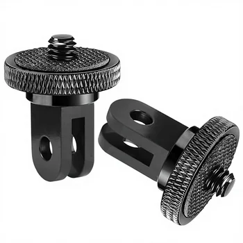 2 Pieces 1/4"-20 Inch Aluminium Adapter Tripod Mount Go Pro Insta360 Action Cameras for SJCAM SJ4000 for Xiaoyi detail image