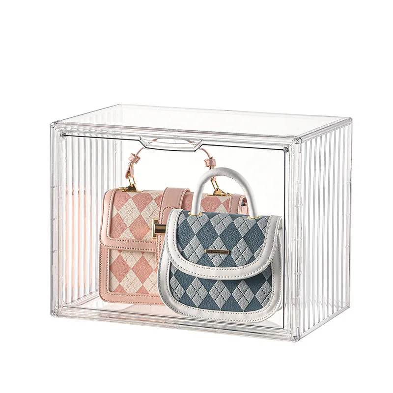 Clear Plastic Stackable Luxury Handbag Storage Boxes Handbag