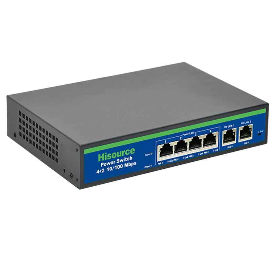 Hisource 8-port 10/100Mbps 12V-55V Common Smart Ethernet POE Switch With 7-  PoE Ports NO Power Supply