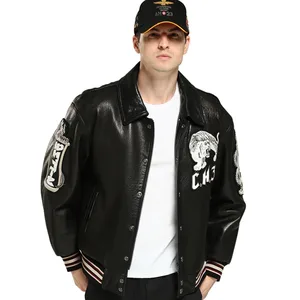 2023 Genuine Leather Jackets Mens Avirex Styled Leather Jacket Men