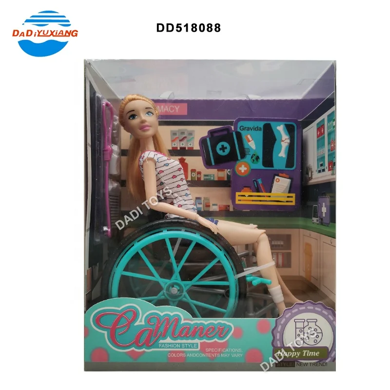 High Quality Simulation 11 Joint Disabled Dolls Toy Wheelchair Man With Nursing Sets