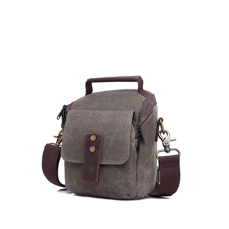 vintage style canvas camera sling bag waterproof crossbody camera bag