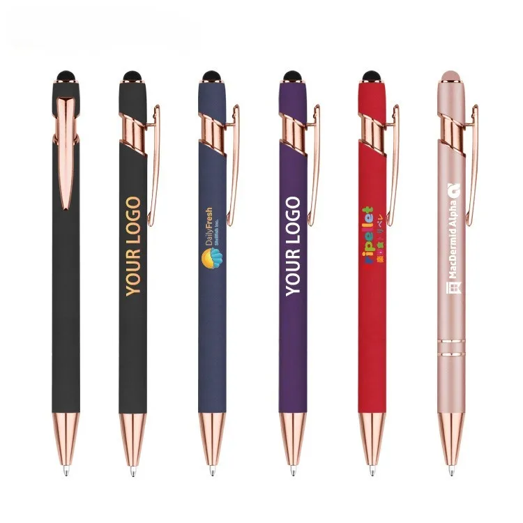 High Quality 1.0 MM Sports Logo Pen Electric Screen Touching Multitool with Writing Ink Metal Ballpoint Customizable