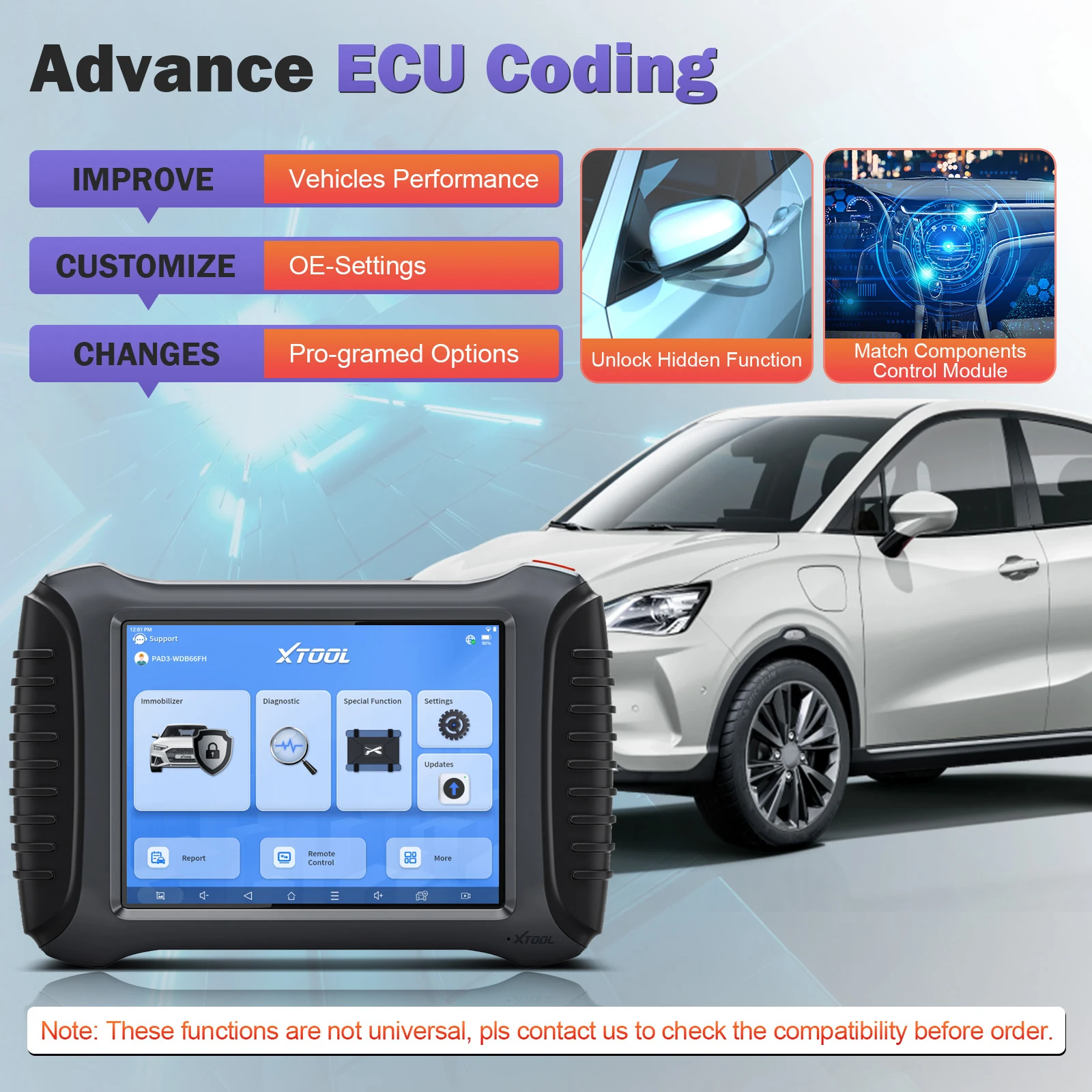 X100 PAD3 OBD2キープログラマーチッププログラマーベンツ赤外線