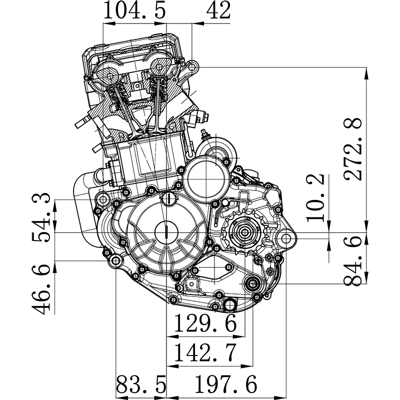 Loncin EDR Four-Stroke Dirt Bike Engine KE300F Water-cooled