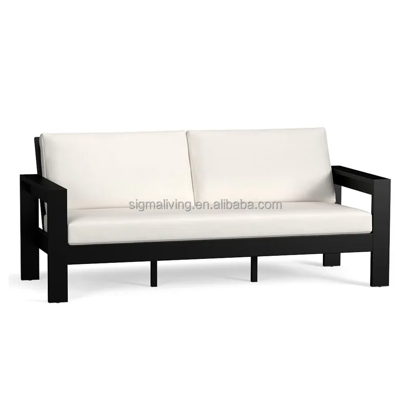 Aluminum casting outdoor garden furniture, Patio sofa set with concrete table, high-quality metal garden sofa