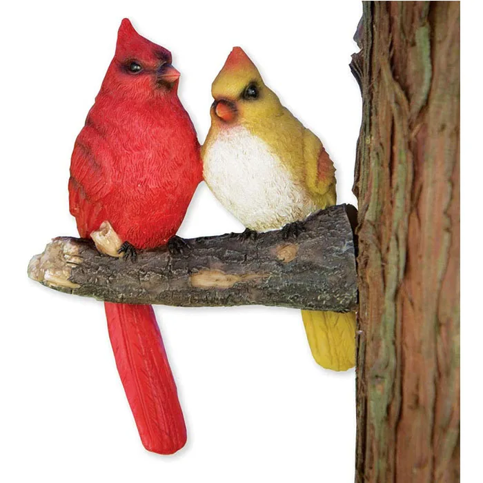 Animal and Bird Tree Sculpture Cardinals Tree Hugger for Sale