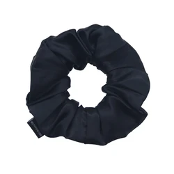Solid color 22 momme 100% mulberry large black oversized silk scrunchie for women