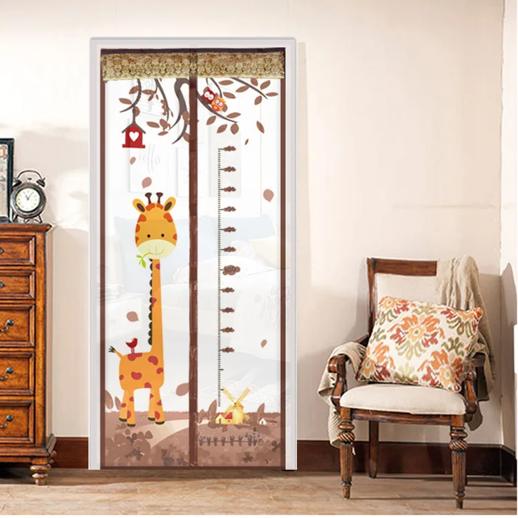 XinLan Premium Quality Magic Sliding Mesh Door Screen Auto Close Print Magnetic Screen Door Curtain