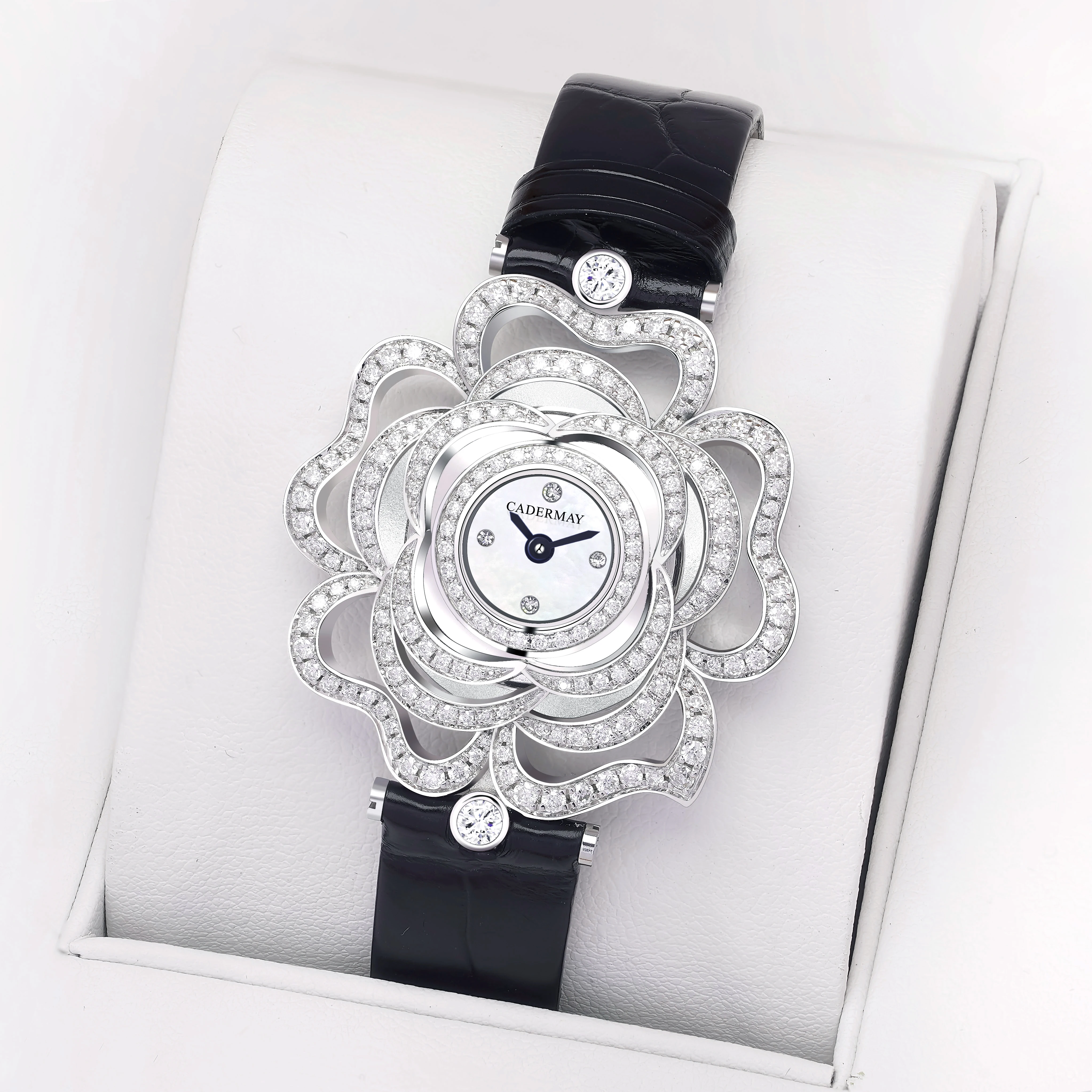 Elegant Moissanite & Silver Women\'s Watch Stainless Steel 41MM Moissanite Diamond Watch 15CT  main image 4