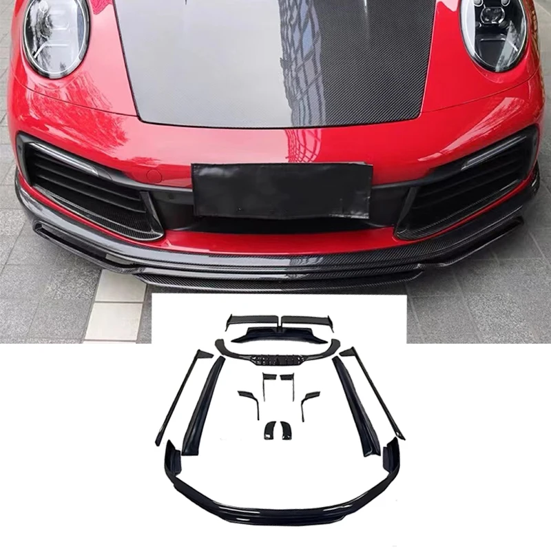 Carbon Fiber Front Bumper Lip Side Skirt Rear Diffuser Spoiler Wing Bodykit For Porsche 992 991Body Kit