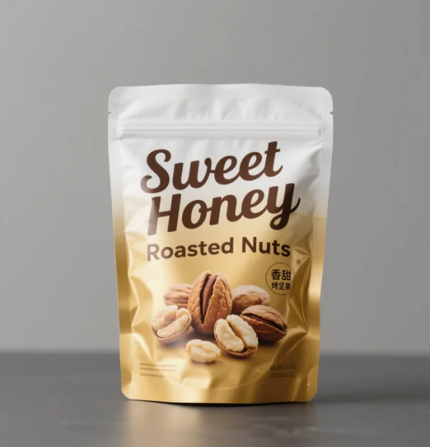 Customized Plastic Standing Bag, Moisture-proof Aluminum Foil, Food Snack Biscuit Packaging Bag with Zipper