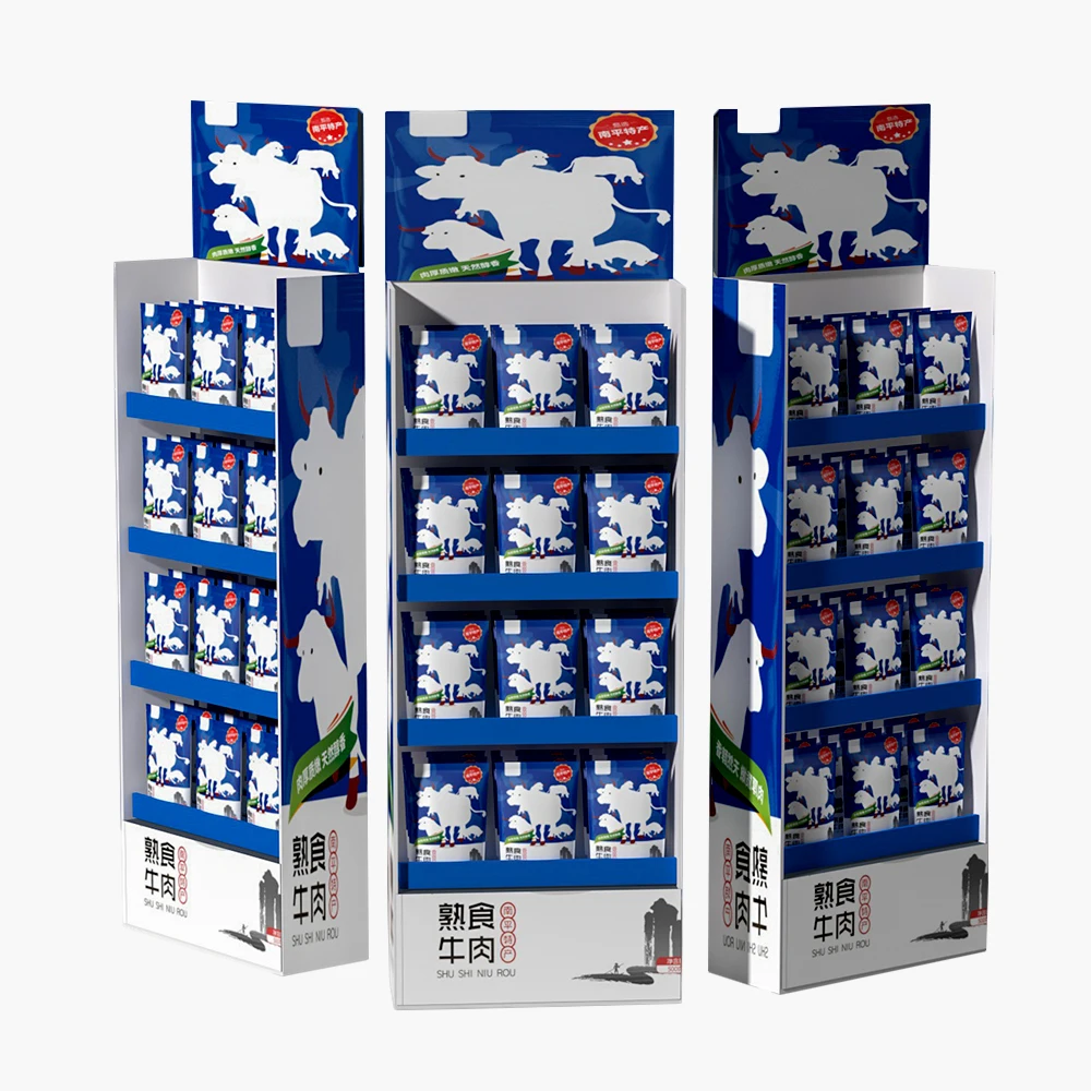 Customized Cardboard Corrugated Stand Eye-Catching Toothpaste Floor Display for Supermarket & Shopping Mall Advertising