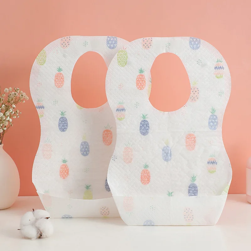 Bavoirs en papier jetables pour bébé en tissu non tissé