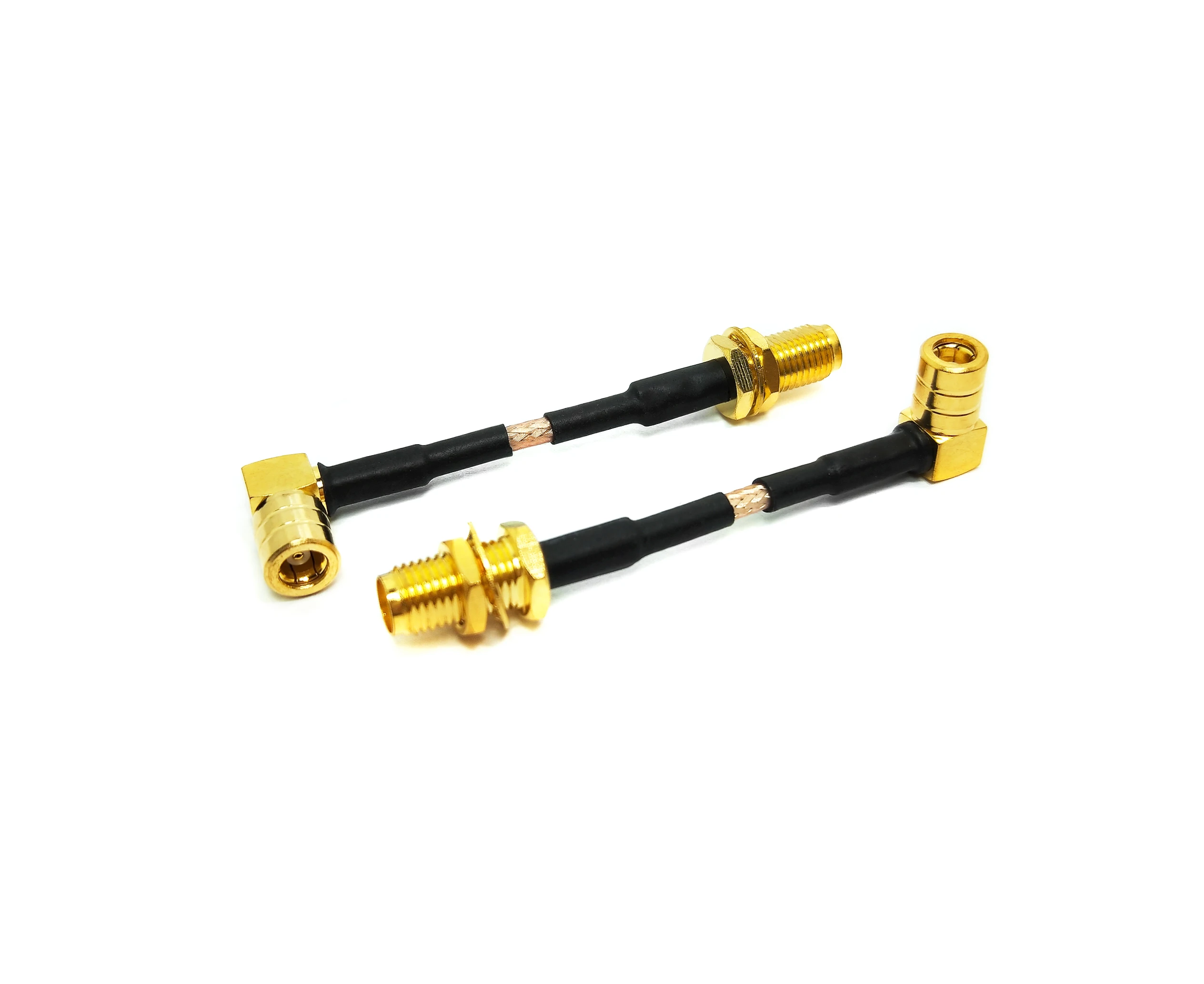 SMB FEMALE RIGHT ANGLE  to  sma female bulkhead connector  rg316 rf coaxial 15cm cable assembly manufacture