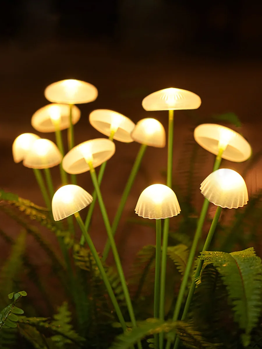 product solar mushroom outdoor courtyard villa light ip65 waterproof landscape decorative exterior led jellyfish garden yard lawn light-0