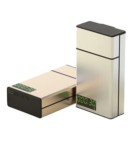 Smart Portable Smoking Control Tool 20 Pieces of Aluminum Alloy Thin Metal Locking Timer Cigarette case with Timer